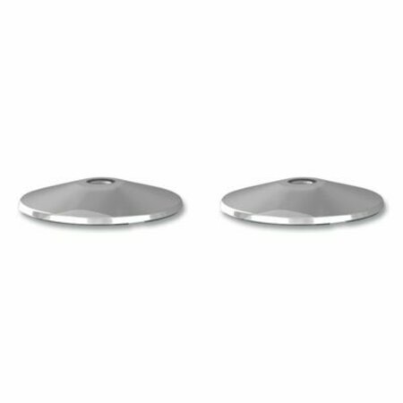 TATCO PRODUCTS Tatco, ADJUSTA-TAPE CROWD CONTROL STANCHION BASE ONLY, CHROME, 14in DIAMETER, SILVER, 2PK 11501